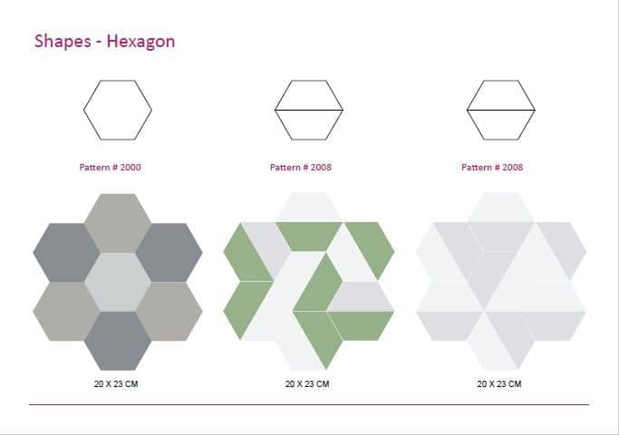 BT0060 - Handmade cement tile - Hexagon Designs